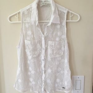 Abercrombie & Fitch Collared Sleeveless Blouse XS
